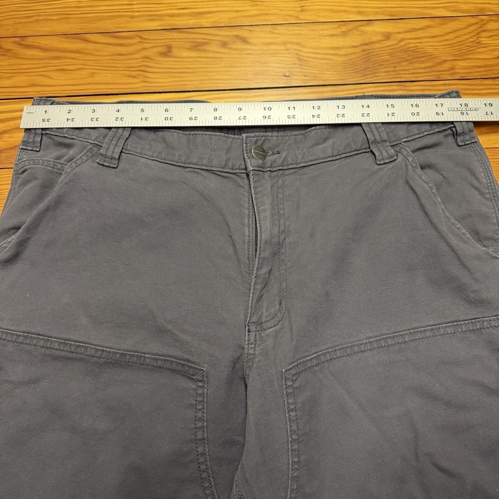 Carhartt Canvas Mens 36 x 32 Gray Double Knee Rugged Flex Relax Fit BN2802-M - Picture 5 of 11